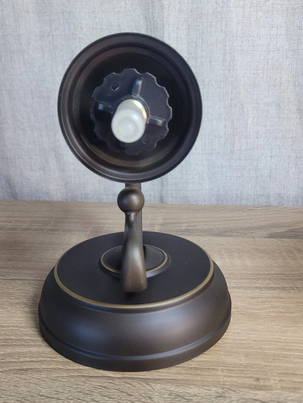 Battery Operated Glass Wall Sconce with Bronze Leaf Accent Candle Impressions